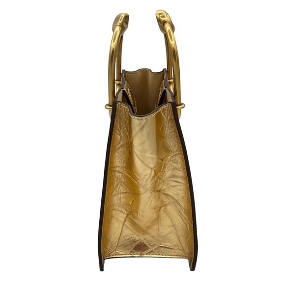 NEW Cult Gaia Maxine Bag Gold Brass Leather - Picture 7 of 9